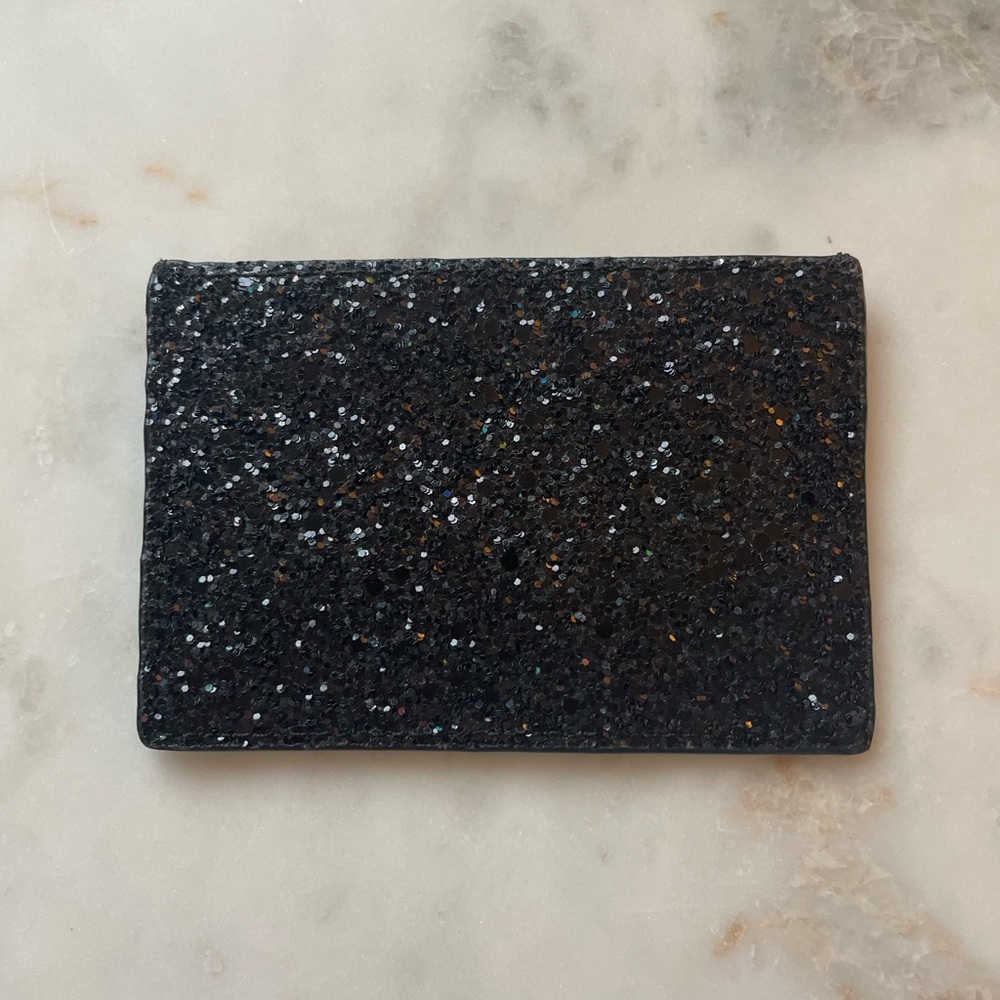Kate Spade, Black Glitter Card Holder